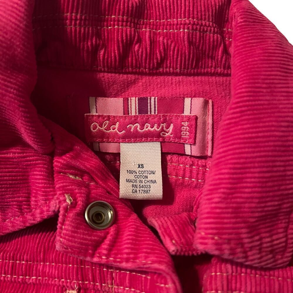 Vintage Y2K Old Navy Pink Corduroy Jacket Size Girls XS - Picture 2 of 3